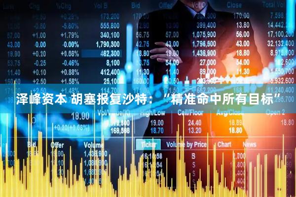 泽峰资本 胡塞报复沙特：“精准命中所有目标”